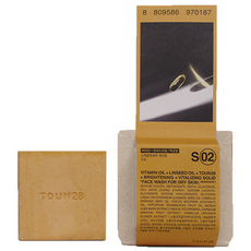 TOUN28 洗臉用S2亞麻籽油亞麻籽油弱酸性潔膚皂, 100g, 1個