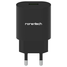 로랜텍 퀄컴 퀵차지 고속 충전기 RT86, 블랙, 1개