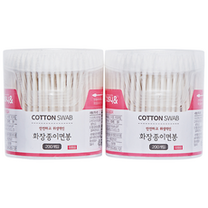 리빙웰 원통종이화장면봉, 200개입, 2개