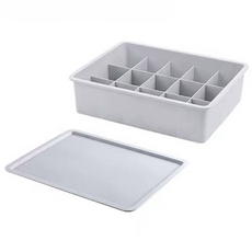 MYWONY 15格塑膠內衣整理盒, 灰色, 1個