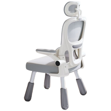 choyur 인체공학 디자인 높이 조절 가능 학습용 의자 청소년 공부 의자 BJJ001, 리프팅 다리 회색|팔걸이 + 머리받침 + 항균 호흡 면