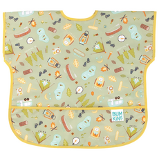 BUMKiNS 孩童圖案印花防水短袖圍兜, 露營裝備款, 1件