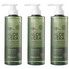 KWAILNARA 蘆薈保濕泡沫洗面乳, 500ml, 3瓶