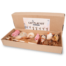DING DONG PET Cat it 釣竿貓咪玩具7件組, 混合顏色, 1套