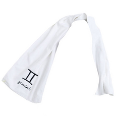 星座運動毛巾 25 x 110 cm 110g, 1個, 雙子座(白色)