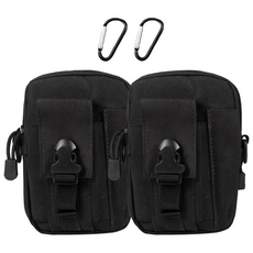 허리파우치 스마트폰 벨트파우치 등산 허리가방 힙색 웨이스트백 1+1, 블랙 1+1