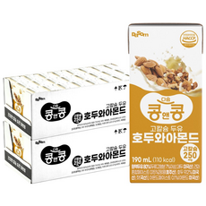 콩앤콩 고칼슘 두유 호두와 아몬드, 48개, 190ml