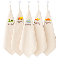 누리몰 어린이집 이름자수 무염 고리수건, 1개, 무염 자동차 고리수건 5장