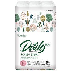 대용량 천연펄프 로얄라이프 데일리 2겹 화장지, 1개, 30롤, 40m