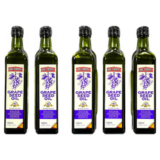 [임박] 델비엔토 포도씨유 500ml 스페인산 프리미엄 오일 식용유 안전포장, 5개