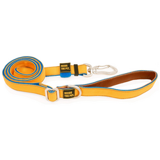 Needs the Pet. 犬用Interlaken Slim 2.0輕量可調長度牽繩, 藍色 + 黃色, 1個