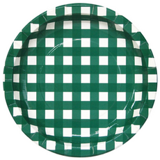 피플스파티 파티접시 체크 무늬 18cm, 1세트, 18개, 그린