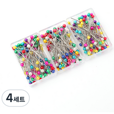 제이팩 구슬형 시침핀 80pcs, 4개, 혼합색상