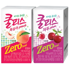 [동원] 쿨피스 제로 테트라 복숭아 24개(1box) +자두 24개(1box), 48개, 140ml