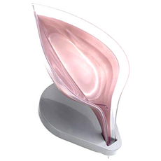 나뭇잎 비누 받침, 다크핑크, 1개