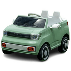 Wuling 兒童電動汽車 雙開門四輪遙控搖擺童車 寬敞座椅防滑輪胎 充電式玩具車, 質感淺水綠, 1個