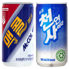천연사이다 맥콜 190ml X 각 30캔/ 총 60캔, 60개