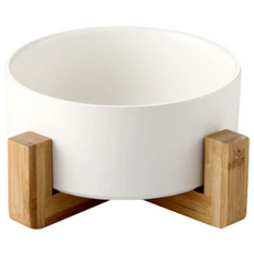 딩동펫 반려동물 모던 세라믹식기 1단 1구, 화이트, 1개