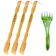 고힙 시원한 효자손 등긁개+두피지압기, 3개, 대나무