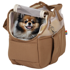 도그팜 강아지 여름 산책 가방 슬링백 쿨원단 이동 캐리어, 1개, 브라운