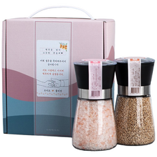 히말라야핑크소금 그라인더220g+참깨그라인더90g SET 선물세트 결혼 웨딩 조문 돌 회사 학교 교회 관공서 답례품, 1개