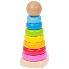 정품 boby 몬테소리 스태킹 텀블러 원목 교구 토들러 베이비 젠가 원목 장난감, 1) 레인보우 텀블러, 1개