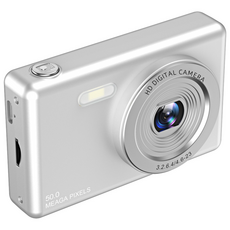 PYHO 4k 고화질 레트로 디지털카메라 입문 셀카 여행용 휴대용 소형카메라, 은색