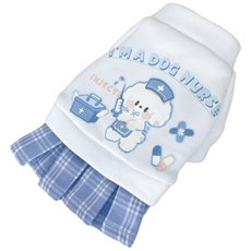 Coco studio 寵物校園風格紋短裙, 1個, 白色