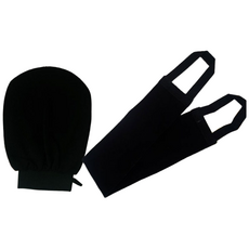 아워트랙 때밀이 2종 세트 (때장갑 + 롱때타올), 블랙, 1세트, 1개입