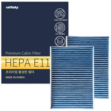 1+1 르노삼성[호환] 프리미엄 에어컨필터 활성탄 H11 그랑콜레오스 SM3 SM5 SM6 QM3 QM5 QM6, 2개, R08