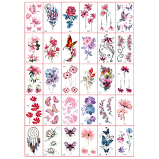 Fokermus 海娜紋身貼紙 迷你30款套組, 1套, G款