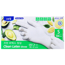크린 라텍스 장갑 S M L 100매 일회용 장갑 의료용 수술용 실험용 요리용, 1개