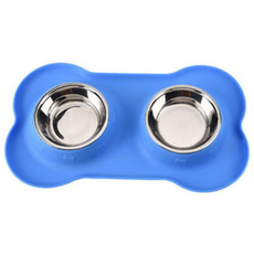 어크로스 반려동물 식기 실리콘 YS05, 블루, 1개