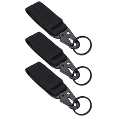 룰루랄라 캠핑낚시 다용도 벨트부착 A형카라비너, 3세트, 블랙(1006)