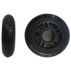 인라인바퀴 80mm 우레탄바퀴 킥보드바퀴 케리어바퀴 (베어링미포함), 1개, 검정