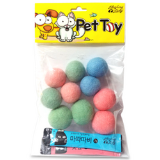 HEALING TIME BTOB 貓咪球玩具 10入 + 貓薄荷 + 木天蓼, 混合顏色, 1套