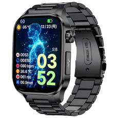 액션맨 글루코워치 ET 건강데이터 스마트워치, 블루투스, 5.13cm, 블랙실리콘+블랙스틸
