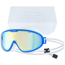 누이브 와이드뷰 미러 패브릭 수경 물안경 3컬러, 1개, 화이트