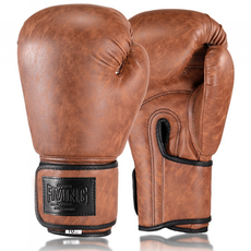 FIVING 클래식 복싱 글러브 성인 빈티지 복싱스파링글러브, 1세트, 갈색