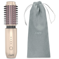 Leeko 모발 손상 없는 4단 온도조절 음이온 고데기/ 무선 미니 뿌리 볼륨 빗 고데기/ 물결 웨이브펌/ 여행 출장 외출 휴대용/ 모발보호 간편 고데기 블루, 로즈골드, K-102G