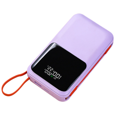 노트북 보조배터리 66W 초고속충전 30000mAh C타입 경량 휴대용 내장 케이블, 바이올렛