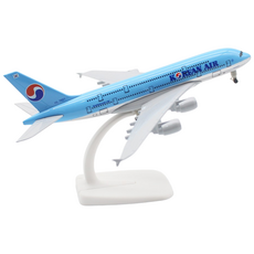 JJC 비행기 모형 16cm 1:400 ~ 20cm 1:300 다이캐스트 장식용 소형 모형항공기, 1개, 대한한공 A380- 1:300 - 20cm