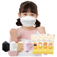 HANSWELL 孩童用彩色防塵口罩 小 KF94, 1入, 淺黃色, 100片