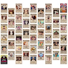 원피스 루피 해적단 포스터 스티커 50매, 1세트