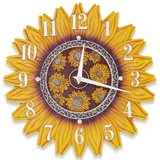 골드디자인 부자되는 엔틱 해바라기 무소음 인테리어 벽시계, CL A01 (중)
