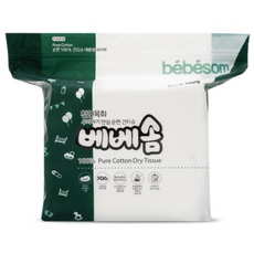 베베솜 표백 건티슈 순면 아기물티슈 리필형, 60g, 360매, 1개