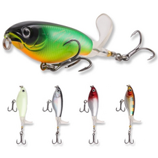 FISHHUNTER 회전꼬리 탑워터 루어낚시 5종세트 혼합색상, 1세트, 6g