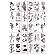 Fokermus 海娜紋身貼紙 迷你30款套組, 1套, F款