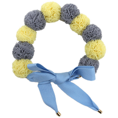 pecanori 寵物派對彩色絨球披風 M PECA6705MM, 黃色的, 1個