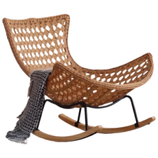 네이처스윙 안락한 라탄 흔들의자 고급 1인용쇼파 리클라이너쇼파 수유의자 독서 안락의자 거실 베란다 카페 스윙체어, 1개, 1. 싱글 라탄 의자 (쿠션없음)